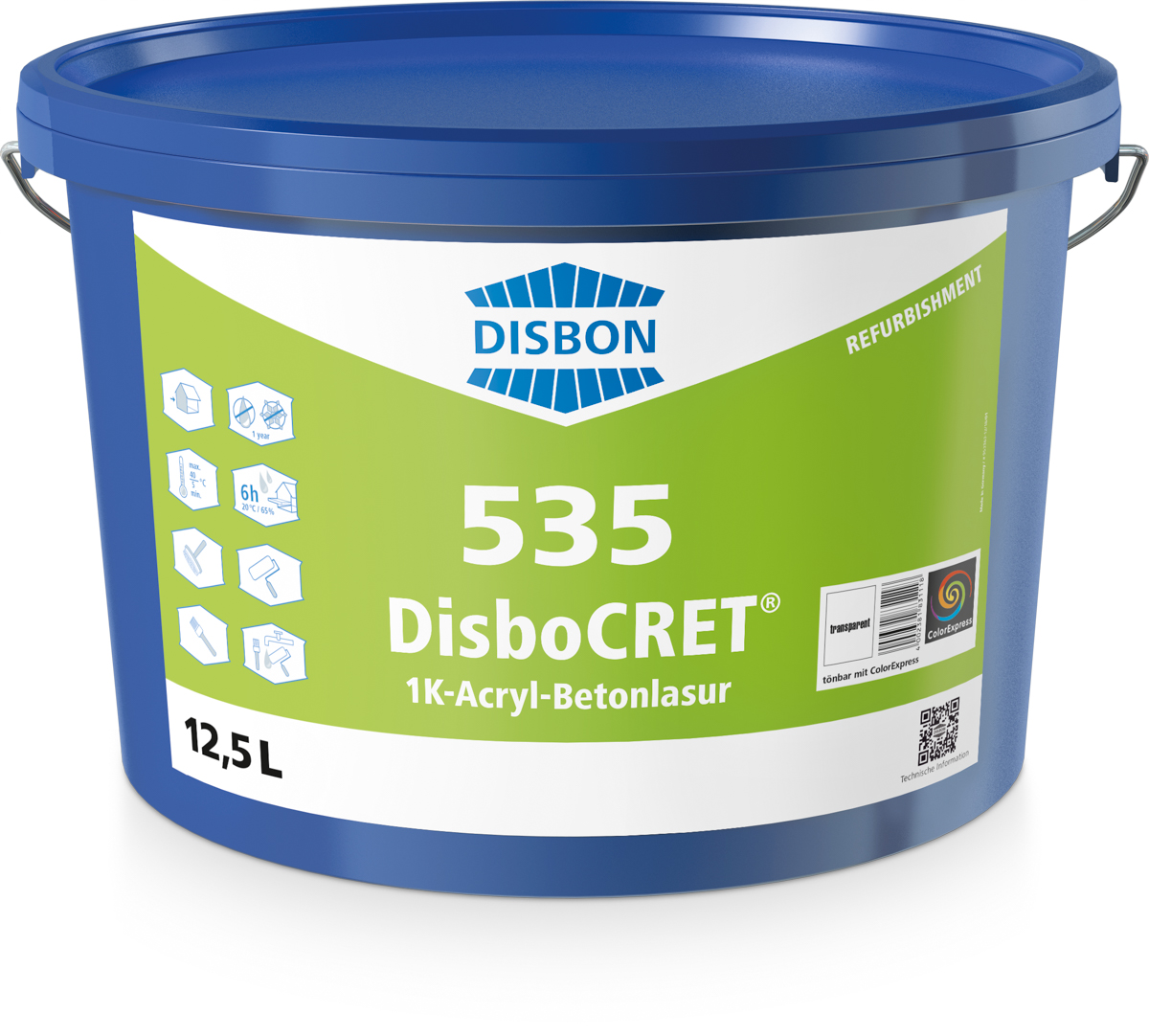 Capamix Disbocret 535 FTZ A 12,5 lt Betonlasur CxMix Farbton HBW 40-69